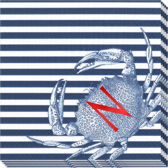 Blue Crabs and Stripes Caspari Napkins